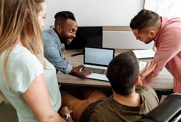 group working on a computer